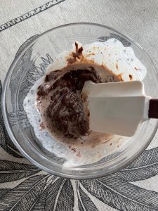 mélange chocolat fondu et crème
